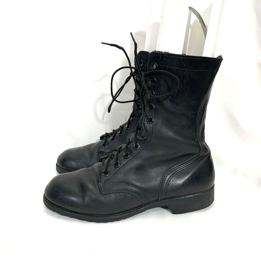 Vintage 1981 Ro Search Military Combat Black Leather Boots Men’s 10 W